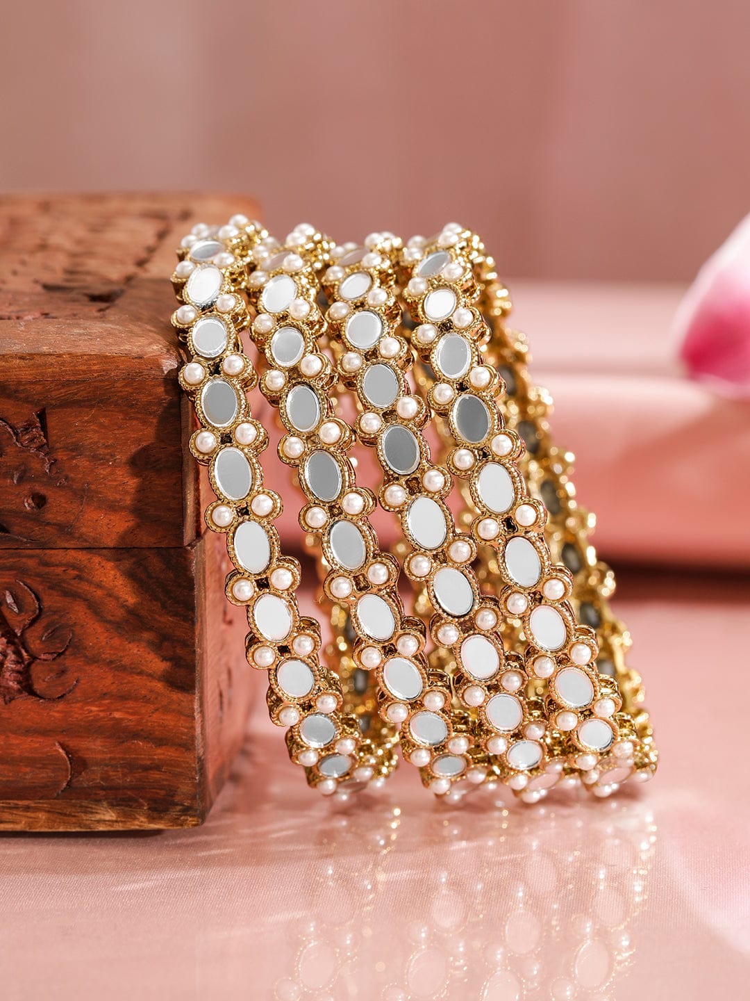 rubans-set-of-4-22k-gold-plated-mirror-studded-bangles-with-pearl-beads-bangles-bracelets-37565026599086