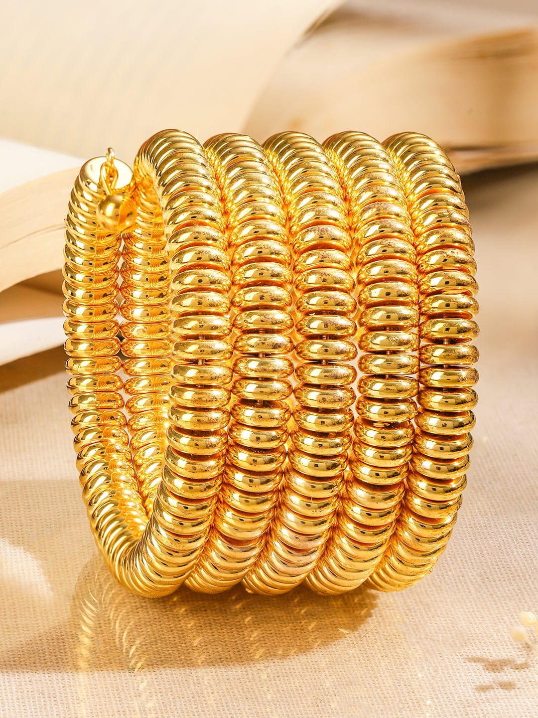 rubans-18k-gold-plated-glossy-golden-beaded-multi-layered-coiled-bracelet-for-women-bangles-bracelet-1170454748