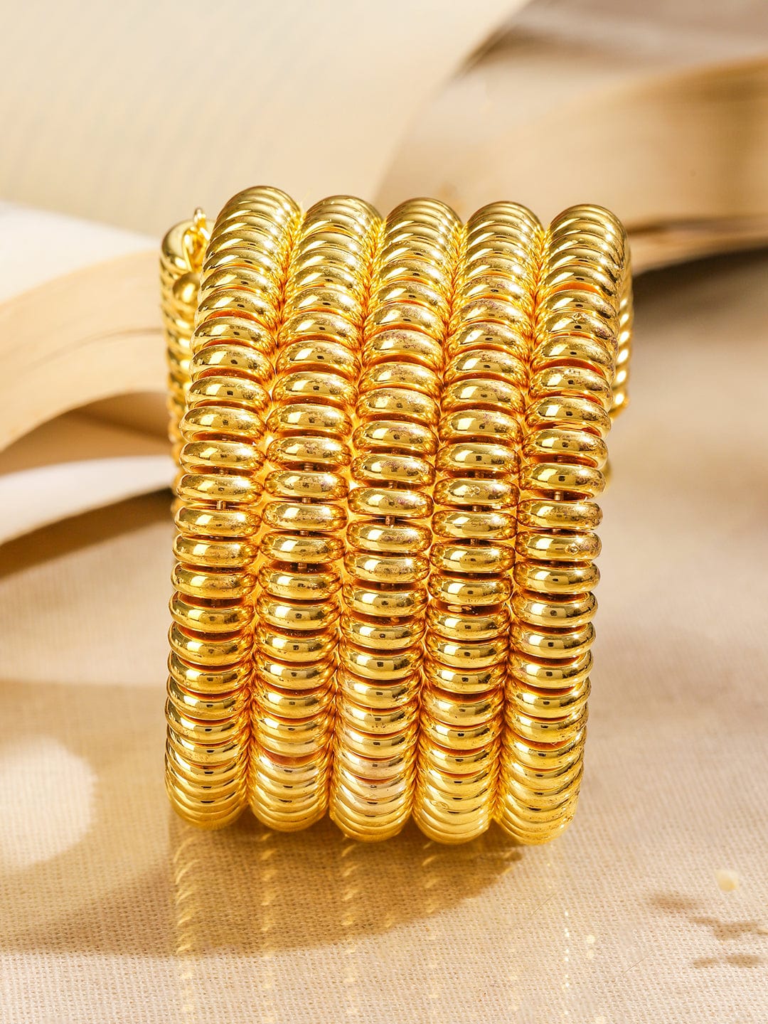 rubans-18k-gold-plated-glossy-golden-beaded-multi-layered-coiled-bracelet-for-women-bangles-bracelet-1170454749