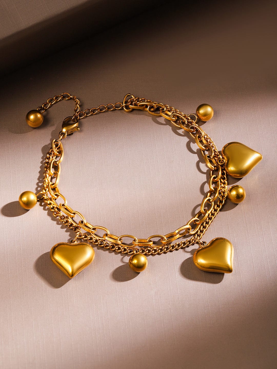 rubans-18k-gold-plated-stainless-steel-tarnishfree-waterproof-heart-beads-charm-bracelet-bracelet-1126760185