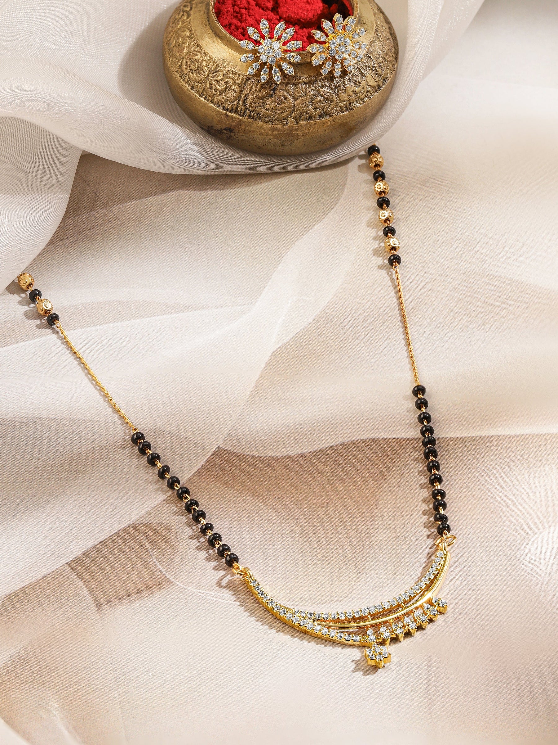 rubans-18k-gold-plated-white-cubic-zirconia-studded-crescent-moon-mangalsutra