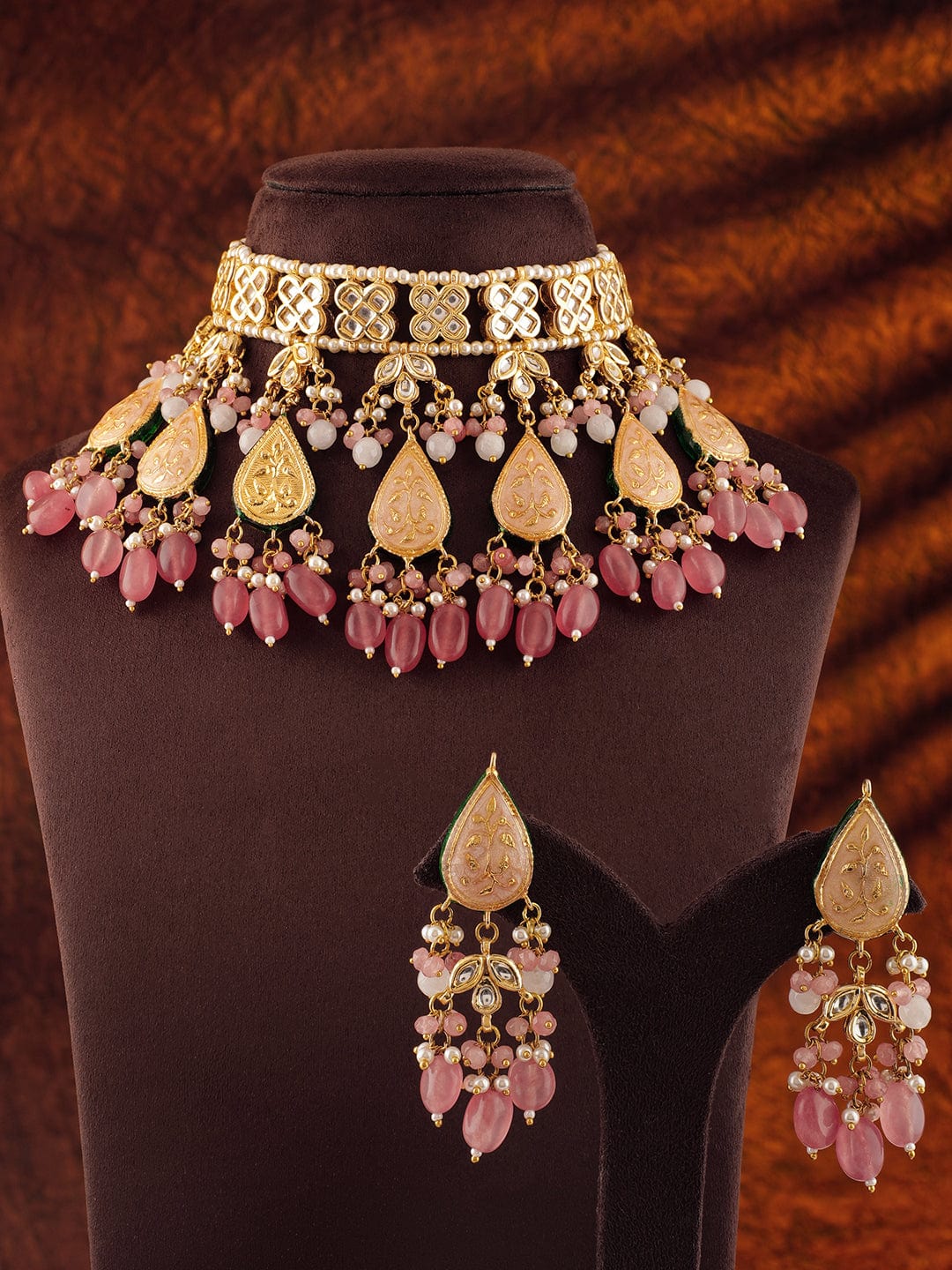 rubans-luxury-24k-gold-plated-handcrafted-pink-enamel-pachi-kundan-with-pearl