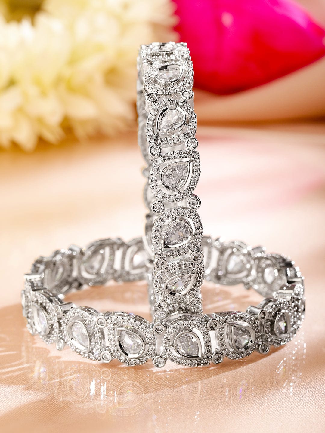 rubans-set-of-2-rhodium-plated-teardrop-cubic-zirconia-studded-handcrafted-premium-bangles-for-women-bangles-bracelets-1155471099