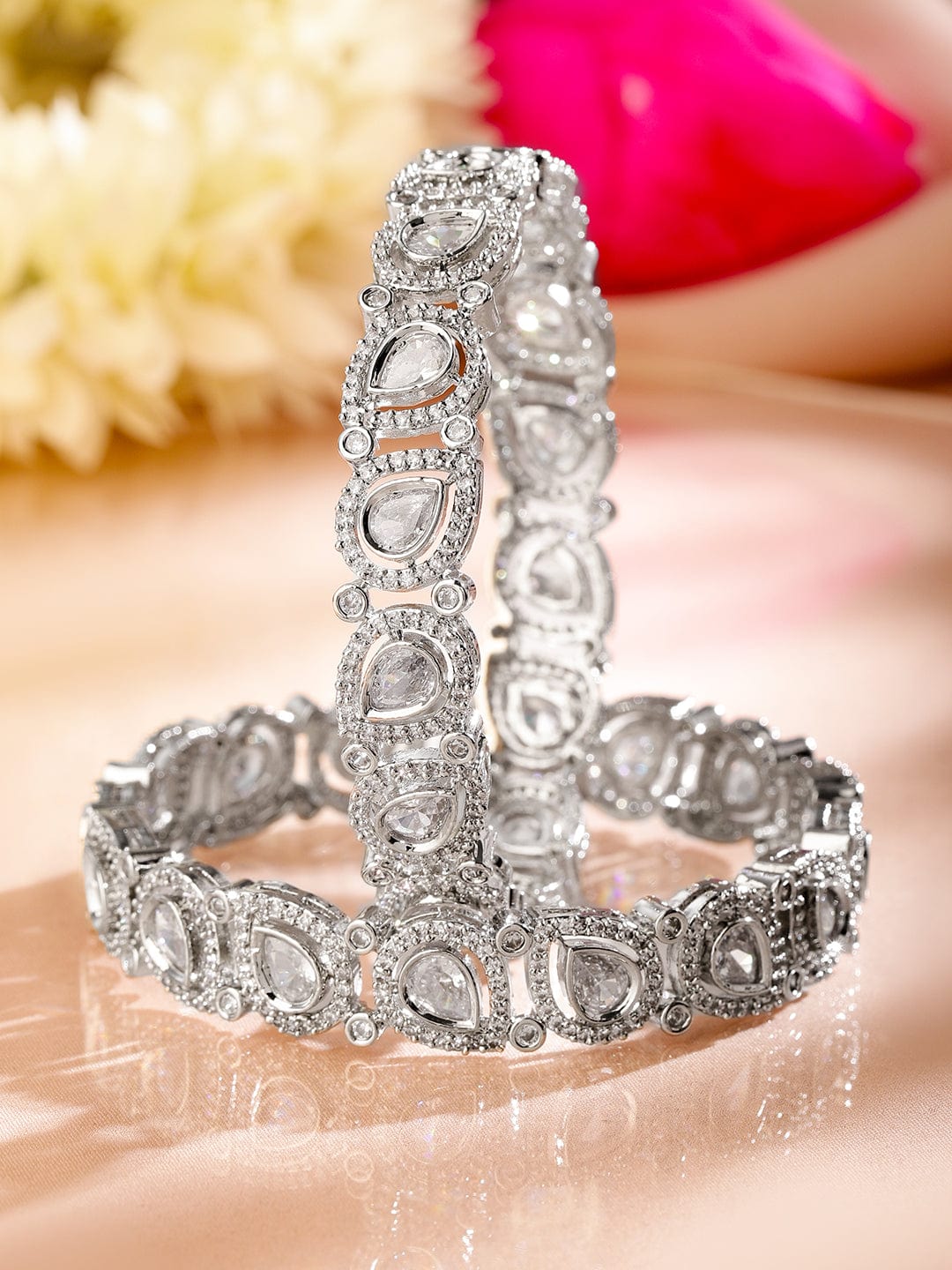 rubans-set-of-2-rhodium-plated-teardrop-cubic-zirconia-studded-handcrafted-premium-bangles-for-women-bangles-bracelets-1155471100