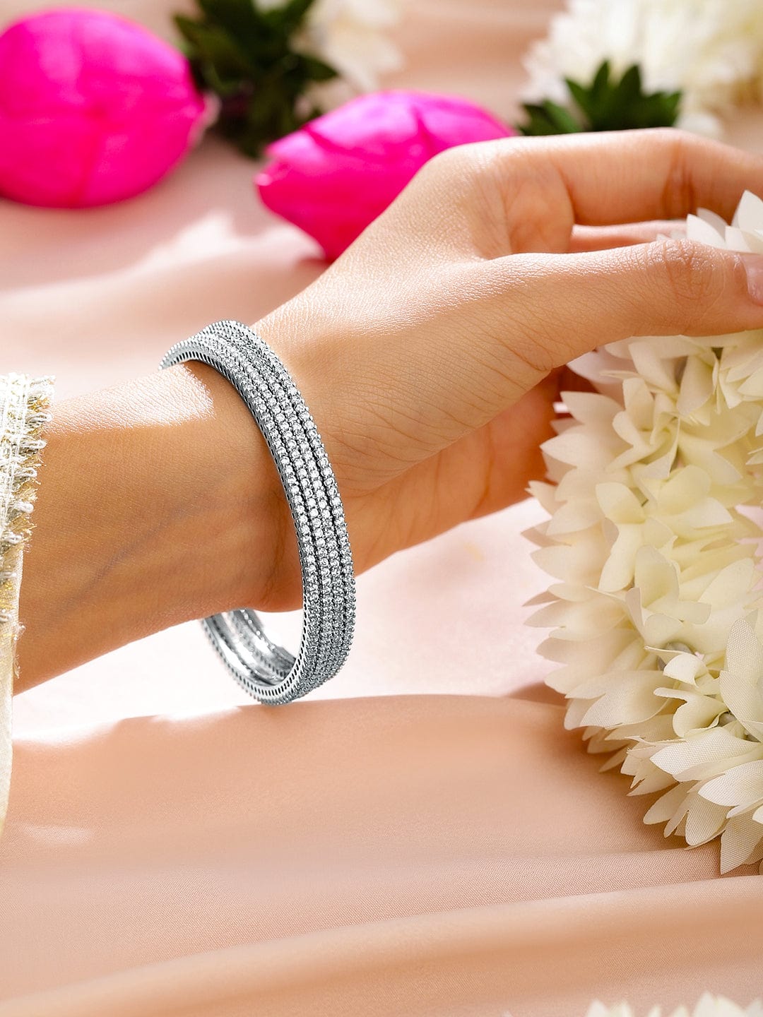 rubans-set-of-4-rhodium-plated-sparkling-white-cubic-zirconia-stones-handcrafted-premium-bangles-bangles-bracelets-1155471088