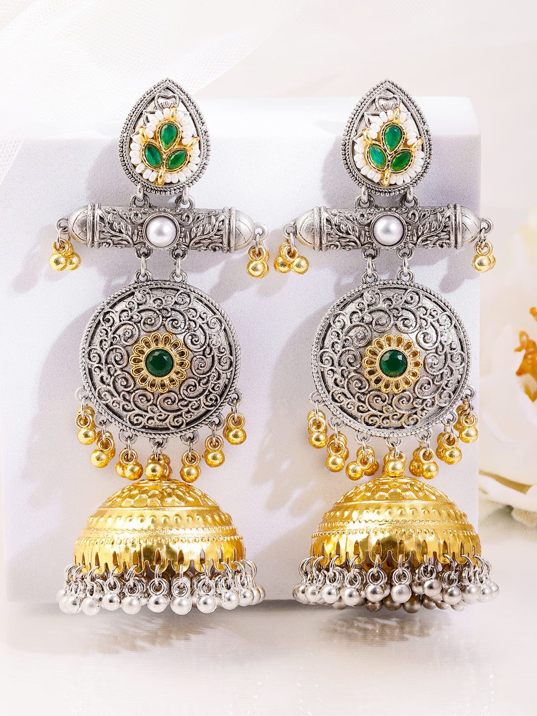 rubans-silver-gold-dual-plated-oxidized-long-emerald-green-stone-with-gol (1)